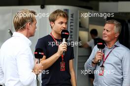 (L to R): Simon Lazenby (GBR) Sky Sports F1 TV Presenter with Nico Rosberg (GER) and Johnny Herbert (GBR) Sky Sports F1 Presenter. 07.10.2017. Formula 1 World Championship, Rd 16, Japanese Grand Prix, Suzuka, Japan, Qualifying Day.