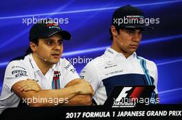 (L to R): Felipe Massa (BRA) Williams and Lance Stroll (CDN) Williams in the FIA Press Conference. 05.10.2017. Formula 1 World Championship, Rd 16, Japanese Grand Prix, Suzuka, Japan, Preparation Day.