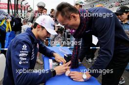 Esteban Ocon (FRA) Sahara Force India F1 Team signs autographs for the fans. 05.10.2017. Formula 1 World Championship, Rd 16, Japanese Grand Prix, Suzuka, Japan, Preparation Day.