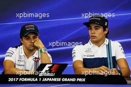 (L to R): Felipe Massa (BRA) Williams and Lance Stroll (CDN) Williams in the FIA Press Conference. 05.10.2017. Formula 1 World Championship, Rd 16, Japanese Grand Prix, Suzuka, Japan, Preparation Day.