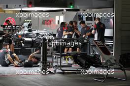 Haas F1 Team pit garage at night. 05.10.2017. Formula 1 World Championship, Rd 16, Japanese Grand Prix, Suzuka, Japan, Preparation Day.