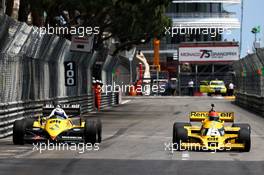 (L to R): Alain Prost (FRA) Renault Sport F1 Team Special Advisor in the Renault RE40 with Jean-Pierre Jabouille (FRA) in the Renault RS01. 26.05.2017. Formula 1 World Championship, Rd 6, Monaco Grand Prix, Monte Carlo, Monaco, Friday.