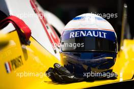 The helmet of Alain Prost (FRA) Renault Sport F1 Team Special Advisor on the Renault RE40. 26.05.2017. Formula 1 World Championship, Rd 6, Monaco Grand Prix, Monte Carlo, Monaco, Friday.