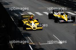 (L to R): Jean-Pierre Jabouille (FRA) in the Renault RS01 and Alain Prost (FRA) Renault Sport F1 Team Special Advisor in the Renault RE40. 26.05.2017. Formula 1 World Championship, Rd 6, Monaco Grand Prix, Monte Carlo, Monaco, Friday.