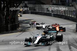 Lewis Hamilton (GBR) Mercedes AMG F1 W08. 28.05.2017. Formula 1 World Championship, Rd 6, Monaco Grand Prix, Monte Carlo, Monaco, Race Day.