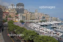 Sergio Perez (MEX) Sahara Force India F1  and Kimi Raikkonen (FIN) Scuderia Ferrari  25.05.2017. Formula 1 World Championship, Rd 6, Monaco Grand Prix, Monte Carlo, Monaco, Practice Day.