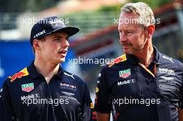 (L to R): Max Verstappen (NLD) Red Bull Racing with Jonathan Wheatley (GBR) Red Bull Racing Team Manager. 25.05.2017. Formula 1 World Championship, Rd 6, Monaco Grand Prix, Monte Carlo, Monaco, Practice Day.
