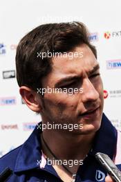 Alfonso Celis Jr (MEX) Sahara Force India F1 Development Driver with the media. 27.10.2017. Formula 1 World Championship, Rd 18, Mexican Grand Prix, Mexico City, Mexico, Practice Day.