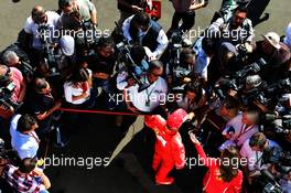 Kimi Raikkonen (FIN) Ferrari with the media. 27.10.2017. Formula 1 World Championship, Rd 18, Mexican Grand Prix, Mexico City, Mexico, Practice Day.