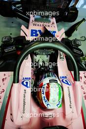 Alfonso Celis Jr (MEX) Sahara Force India F1 VJM10 Development Driver with the Halo cockpit cover. 27.10.2017. Formula 1 World Championship, Rd 18, Mexican Grand Prix, Mexico City, Mexico, Practice Day.
