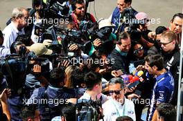 Alfonso Celis Jr (MEX) Sahara Force India F1 Development Driver with the media. 27.10.2017. Formula 1 World Championship, Rd 18, Mexican Grand Prix, Mexico City, Mexico, Practice Day.