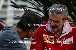 (L to R): Enrico Zanarini (ITA) Driver Manager with Maurizio Arrivabene (ITA) Ferrari Team Principal. 27.10.2017. Formula 1 World Championship, Rd 18, Mexican Grand Prix, Mexico City, Mexico, Practice Day.