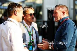 (L to R): Tom Kristensen (DEN) FIA Steward with Adrian Fernandez (MEX) and Jos Verstappen (NLD). 27.10.2017. Formula 1 World Championship, Rd 18, Mexican Grand Prix, Mexico City, Mexico, Practice Day.