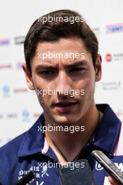 Alfonso Celis Jr (MEX) Sahara Force India F1 Development Driver with the media. 27.10.2017. Formula 1 World Championship, Rd 18, Mexican Grand Prix, Mexico City, Mexico, Practice Day.