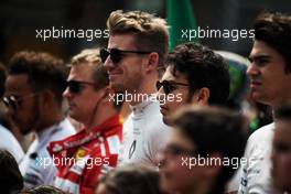 Sergio Perez (MEX) Sahara Force India F1 as the grid observes the national anthem. 29.10.2017. Formula 1 World Championship, Rd 18, Mexican Grand Prix, Mexico City, Mexico, Race Day.