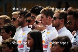 Max Verstappen (NLD) Red Bull Racing as the grid observes the national anthem. 29.10.2017. Formula 1 World Championship, Rd 18, Mexican Grand Prix, Mexico City, Mexico, Race Day.