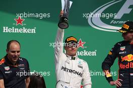 2nd place Valtteri Bottas (FIN) Mercedes AMG F1 W08. 29.10.2017. Formula 1 World Championship, Rd 18, Mexican Grand Prix, Mexico City, Mexico, Race Day.