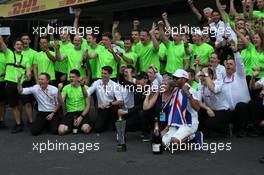 Lewis Hamilton (GBR) Mercedes AMG F1 W08 wins the 2017 Formula One World Championship and celebrates with the team. 29.10.2017. Formula 1 World 29.10.2017. Formula 1 World Championship, Rd 18, Mexican Grand Prix, Mexico City, Mexico, Race Day.