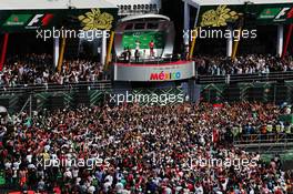 The podium (L to R): Valtteri Bottas (FIN) Mercedes AMG F1 W08, second; Max Verstappen (NLD) Red Bull Racing, race winner; Kimi Raikkonen (FIN) Ferrari, third. 29.10.2017. Formula 1 World Championship, Rd 18, Mexican Grand Prix, Mexico City, Mexico, Race Day.