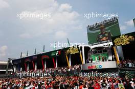 The podium (L to R): Valtteri Bottas (FIN) Mercedes AMG F1 W08, second; Max Verstappen (NLD) Red Bull Racing, race winner; Kimi Raikkonen (FIN) Ferrari, third. 29.10.2017. Formula 1 World Championship, Rd 18, Mexican Grand Prix, Mexico City, Mexico, Race Day.