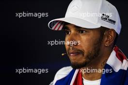 Lewis Hamilton (GBR) Mercedes AMG F1 in the FIA Press Conference. 29.10.2017. Formula 1 World Championship, Rd 18, Mexican Grand Prix, Mexico City, Mexico, Race Day.