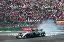 Lewis Hamilton (GBR) Mercedes AMG F1 W08 wins the 2017 Formula One World Championship. 29.10.2017. Formula 1 World Championship, Rd 18, Mexican Grand Prix, Mexico City, Mexico, Race Day.