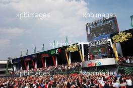 The podium (L to R): Valtteri Bottas (FIN) Mercedes AMG F1 W08, second; Max Verstappen (NLD) Red Bull Racing, race winner; Kimi Raikkonen (FIN) Ferrari, third. 29.10.2017. Formula 1 World Championship, Rd 18, Mexican Grand Prix, Mexico City, Mexico, Race Day.