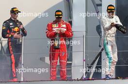 1st place Max Verstappen (NLD) Red Bull Racing RB13 with 2nd place Valtteri Bottas (FIN) Mercedes AMG F1 W08 and 3rd place Kimi Raikkonen (FIN) Ferrari SF70H. 29.10.2017. Formula 1 World Championship, Rd 18, Mexican Grand Prix, Mexico City, Mexico, Race Day.