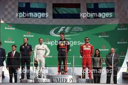 1st place Max Verstappen (NLD) Red Bull Racing RB13 with 2nd place Valtteri Bottas (FIN) Mercedes AMG F1 W08 and 3rd place Kimi Raikkonen (FIN) Ferrari SF70H. 29.10.2017. Formula 1 World Championship, Rd 18, Mexican Grand Prix, Mexico City, Mexico, Race Day.