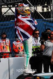 Lewis Hamilton (GBR) Mercedes AMG F1 celebrates winning the World Championship in parc ferme. 29.10.2017. Formula 1 World Championship, Rd 18, Mexican Grand Prix, Mexico City, Mexico, Race Day.