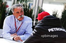 (L to R): Chase Carey (USA) Formula One Group Chairman with Niki Lauda (AUT) Mercedes Non-Executive Chairman. 28.10.2017. Formula 1 World Championship, Rd 18, Mexican Grand Prix, Mexico City, Mexico, Qualifying Day.