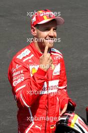 Pole for Sebastian Vettel (GER) Ferrari. 28.10.2017. Formula 1 World Championship, Rd 18, Mexican Grand Prix, Mexico City, Mexico, Qualifying Day.