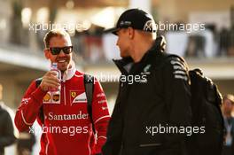 (L to R): Sebastian Vettel (GER) Ferrari with Valtteri Bottas (FIN) Mercedes AMG F1. 28.10.2017. Formula 1 World Championship, Rd 18, Mexican Grand Prix, Mexico City, Mexico, Qualifying Day.