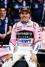 Sergio Perez (MEX) Sahara Force India F1 at a team photograph. 28.10.2017. Formula 1 World Championship, Rd 18, Mexican Grand Prix, Mexico City, Mexico, Qualifying Day.