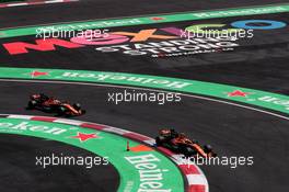 Stoffel Vandoorne (BEL) McLaren MCL32 leads team mate Fernando Alonso (ESP) McLaren MCL32. 28.10.2017. Formula 1 World Championship, Rd 18, Mexican Grand Prix, Mexico City, Mexico, Qualifying Day.