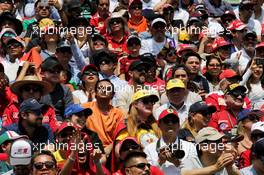 Carlos Sainz Jr (ESP) Renault Sport F1 Team fan in the grandstand. 28.10.2017. Formula 1 World Championship, Rd 18, Mexican Grand Prix, Mexico City, Mexico, Qualifying Day.