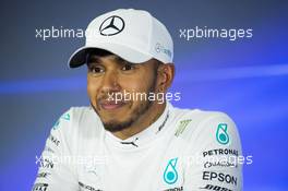 Lewis Hamilton (GBR) Mercedes AMG F1 in the post qualifying FIA Press Conference. 28.10.2017. Formula 1 World Championship, Rd 18, Mexican Grand Prix, Mexico City, Mexico, Qualifying Day.