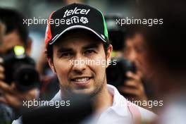 Sergio Perez (MEX) Sahara Force India F1 on the drivers parade. 29.10.2017. Formula 1 World Championship, Rd 18, Mexican Grand Prix, Mexico City, Mexico, Race Day.