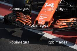 McLaren MCL32 front wing. 26.10.2017. Formula 1 World Championship, Rd 18, Mexican Grand Prix, Mexico City, Mexico, Preparation Day.