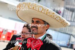 Traditional Mexican band in the paddock. 26.10.2017. Formula 1 World Championship, Rd 18, Mexican Grand Prix, Mexico City, Mexico, Preparation Day.