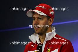 Sebastian Vettel (GER) Ferrari in the FIA Press Conference. 26.10.2017. Formula 1 World Championship, Rd 18, Mexican Grand Prix, Mexico City, Mexico, Preparation Day.