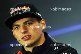 Max Verstappen (NLD) Red Bull Racing in the FIA Press Conference. 26.10.2017. Formula 1 World Championship, Rd 18, Mexican Grand Prix, Mexico City, Mexico, Preparation Day.