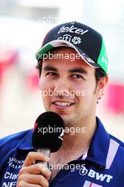 Sergio Perez (MEX) Sahara Force India F1. 26.10.2017. Formula 1 World Championship, Rd 18, Mexican Grand Prix, Mexico City, Mexico, Preparation Day.