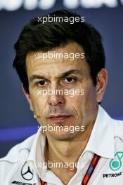 Toto Wolff (GER) Mercedes AMG F1 Shareholder and Executive Director in the FIA Press Conference. 29.09.2017. Formula 1 World Championship, Rd 15, Malaysian Grand Prix, Sepang, Malaysia, Friday.