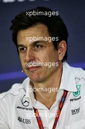 Toto Wolff (GER) Mercedes AMG F1 Shareholder and Executive Director in the FIA Press Conference. 29.09.2017. Formula 1 World Championship, Rd 15, Malaysian Grand Prix, Sepang, Malaysia, Friday.
