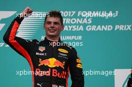 1st place Max Verstappen (NLD) Red Bull Racing RB13. 01.10.2017. Formula 1 World Championship, Rd 15, Malaysian Grand Prix, Sepang, Malaysia, Sunday.