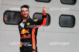 Daniel Ricciardo (AUS) Red Bull Racing celebrates his third position in parc ferme. 01.10.2017. Formula 1 World Championship, Rd 15, Malaysian Grand Prix, Sepang, Malaysia, Sunday.