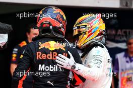(L to R): Race winner Max Verstappen (NLD) Red Bull Racing celebrates with second placed Lewis Hamilton (GBR) Mercedes AMG F1 in parc ferme. 01.10.2017. Formula 1 World Championship, Rd 15, Malaysian Grand Prix, Sepang, Malaysia, Sunday.