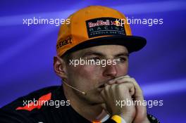 Max Verstappen (NLD) Red Bull Racing in the FIA Press Conference. 01.10.2017. Formula 1 World Championship, Rd 15, Malaysian Grand Prix, Sepang, Malaysia, Sunday.