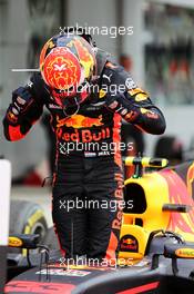 Race winner Max Verstappen (NLD) Red Bull Racing RB13 celebrates in parc ferme. 01.10.2017. Formula 1 World Championship, Rd 15, Malaysian Grand Prix, Sepang, Malaysia, Sunday.